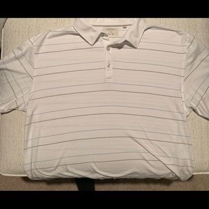 Striped white linksoul mens polo